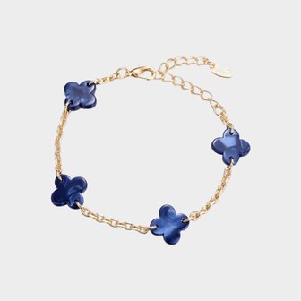 Armband klaver blauw