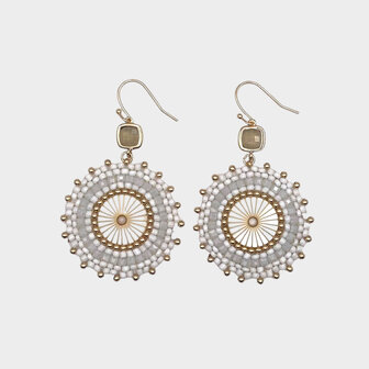 Oorbellen rozet crystal wit