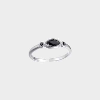 Ring staal crystal zilver