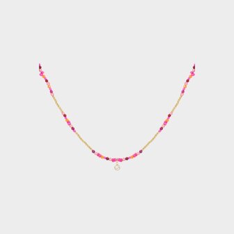 Ketting crystal fuchsia