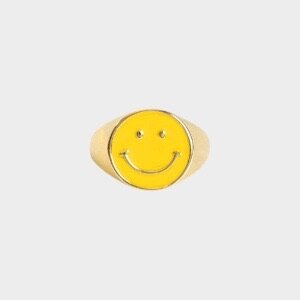 Ring smiley geel