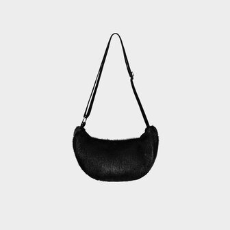 Tas fluffy strap zwart