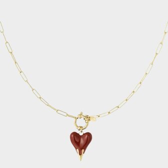 Ketting hart bordeaux