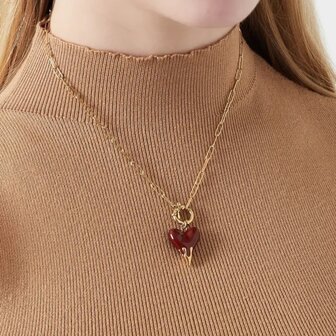 Ketting hart bordeaux