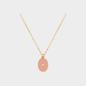 Ketting ovaal roze