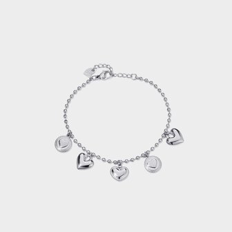 Armband bedel hart zilver