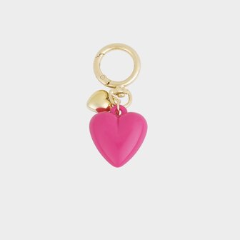 Sleutelhanger hart fuchsia