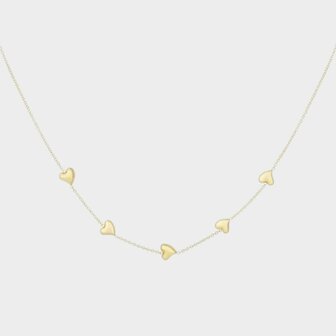 Ketting hartjes goud