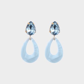 Oorbellen steker druppel blauw