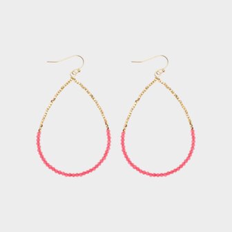 Oorbellen druppel haak fuchsia
