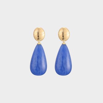 Oorbellen drop resin blauw