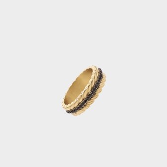 Ring staal zwart 17