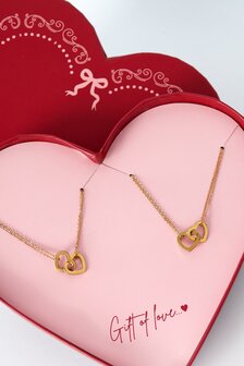 Armband set staal hart