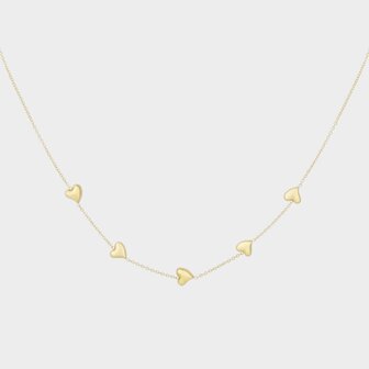 Ketting hartjes goud