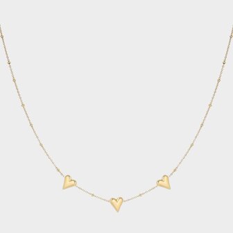Ketting staal hart trio