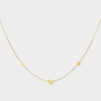 Ketting hart steel goud