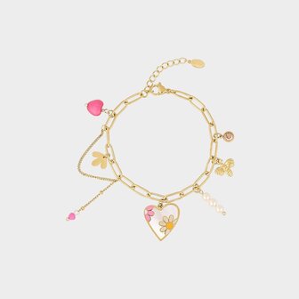 Armband bedel lente roze