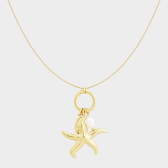 Ketting zeester parel goud