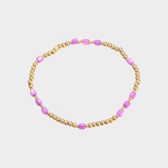 Armband staal schelp paars