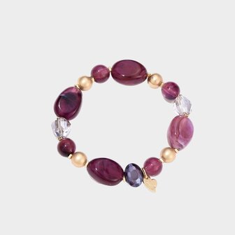 Armband glas kraal paars