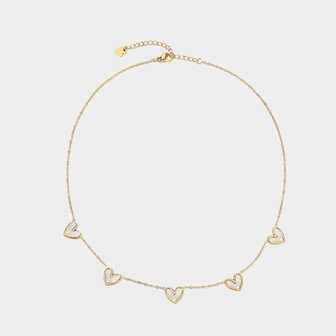 Ketting staal hartjes schelp