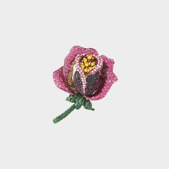 Broche roos fuchsia
