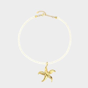 Ketting touw ster beige
