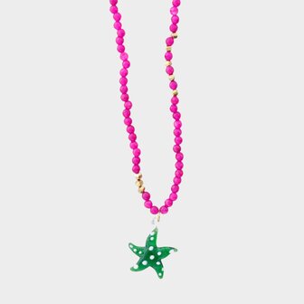 Ketting fuchsia zeester groen