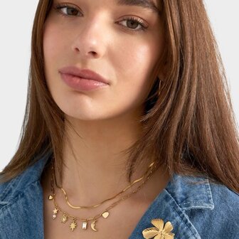 Broche bloem goud