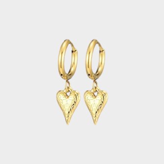 Oorbellen creool hart print