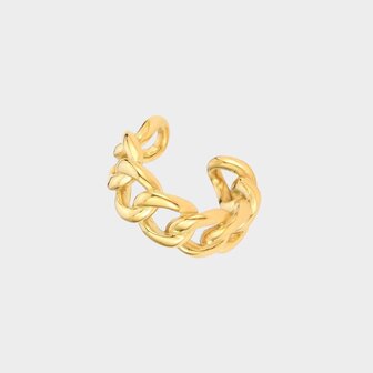 Ring staal schakel goud