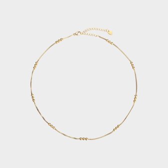 Ketting trio bolletjes goud