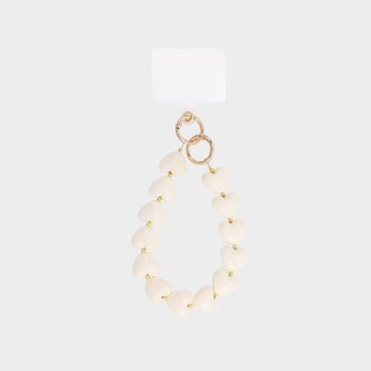 Telefoonkoord hart beige