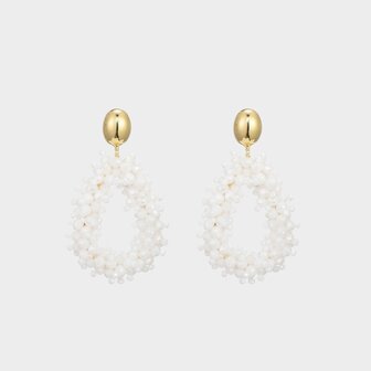 Oorbellen candy glas wit