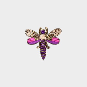 Broche libelle paars