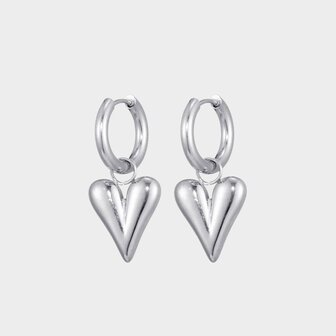 Oorbellen hart zilver L
