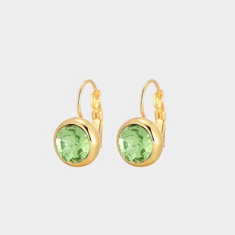 Oorbellen crystal haak groen