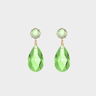 Oorbellen crystal druppel groen