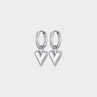 Oorbellen hart zilver S