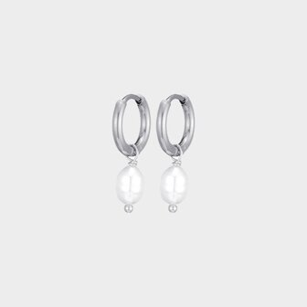 Oorbellen parel zilver