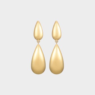 Oorbellen duo druppel goud