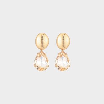 Oorbellen crystal druppel nude