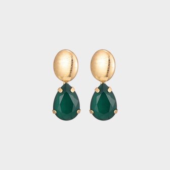 Oorbellen crystal druppel groen
