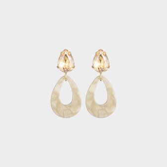 Oorbellen resin crystal zand