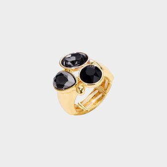 Ring crystal zwart