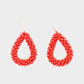 Oorbellen candy druppel rood