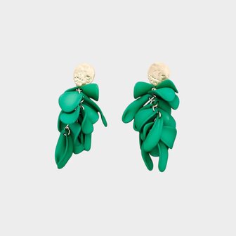 Oorbellen blad resin groen