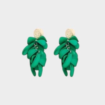 Oorbellen blad resin groen