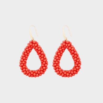 Oorbellen candy druppel rood