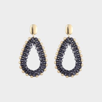 Oorbellen druppel glas blauw